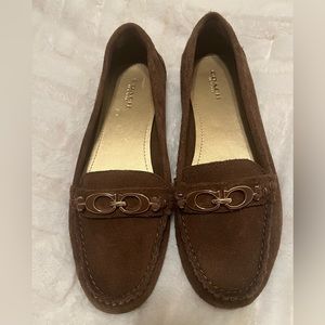 Coach Fortunata Suedes Loafers brown size 7.5 NWOT